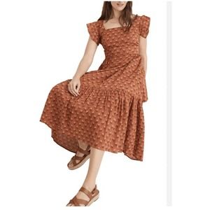 Madewell Rust Floral Midi Dress